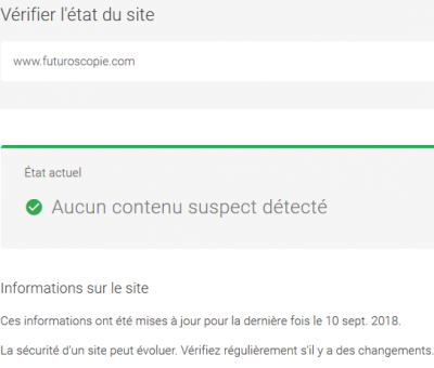 Capture du résultat de visites sur le site de google.